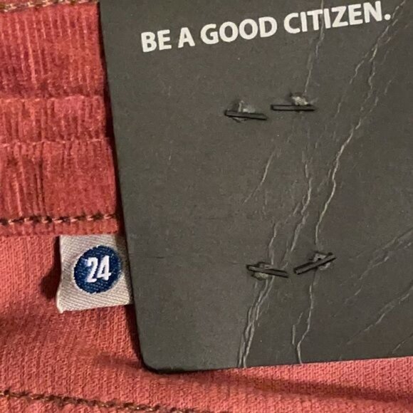 NWT Citizens of Humanity Cinnabar Rust Maroon Corduroy Skinny Jeans Fall Sz 24 - Picture 9 of 9